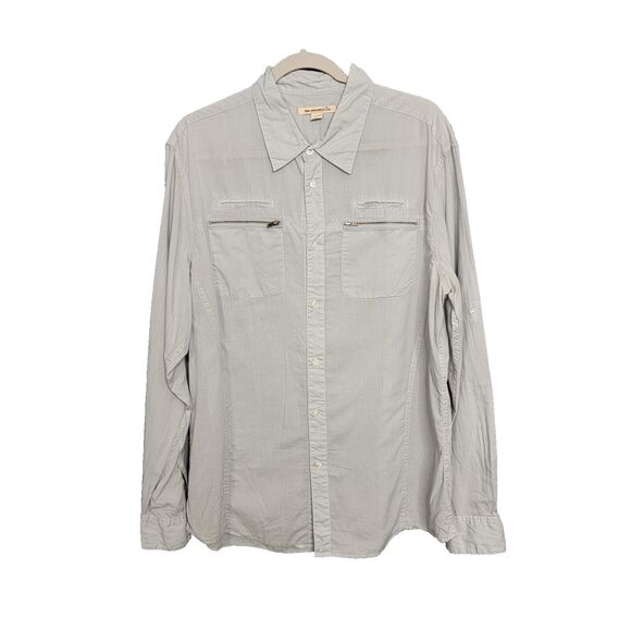 JOHN VARVATOS Mens Casual Shirt Size XL Western Button Up Faded Gray Str… - Picture 1 of 10